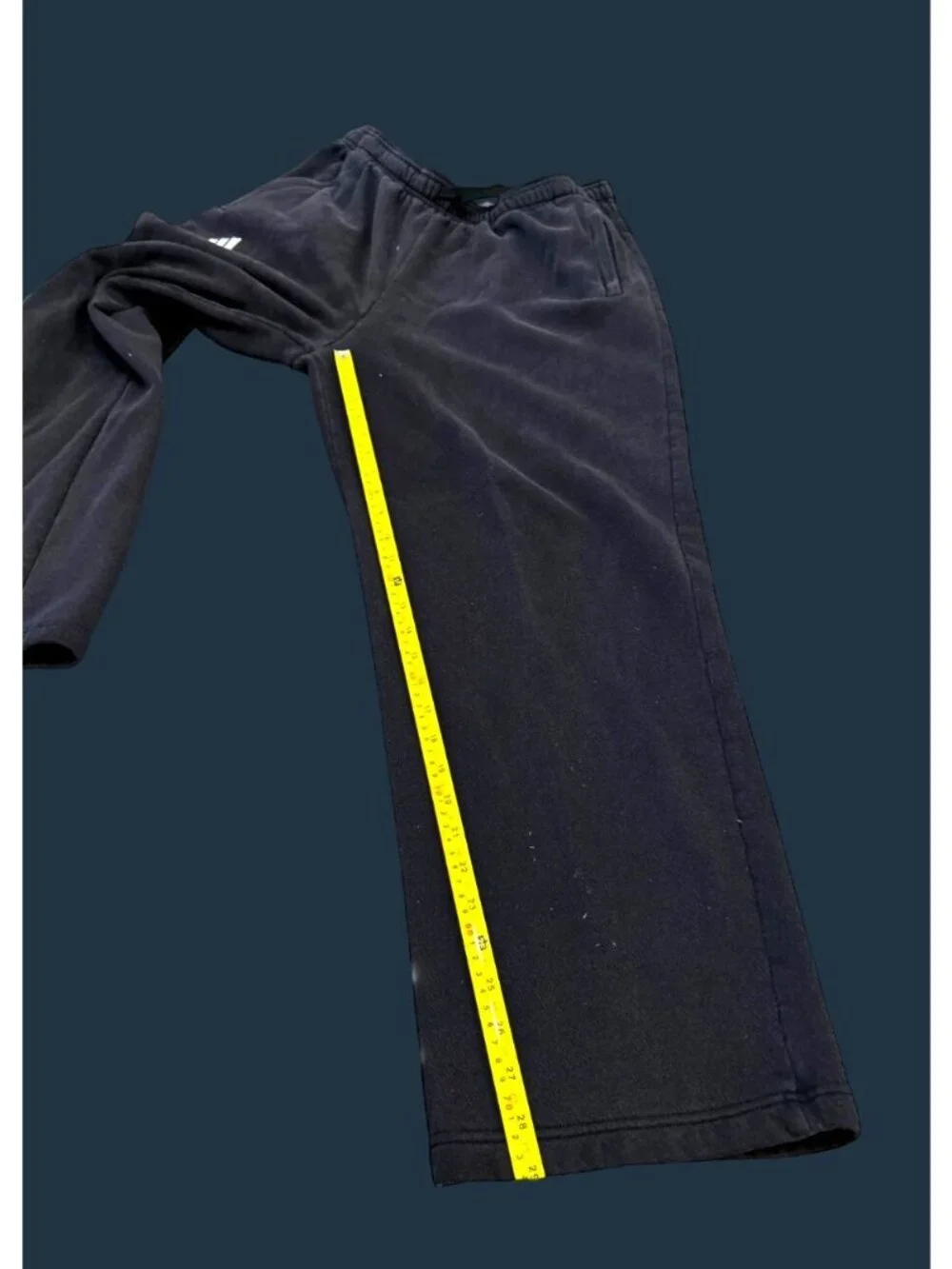 Adidas Mens Black Fleece Sweatpants Size L With Elastic Waistband & Drawstring